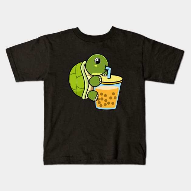 Boba Turtle Kids T-Shirt by WildSloths